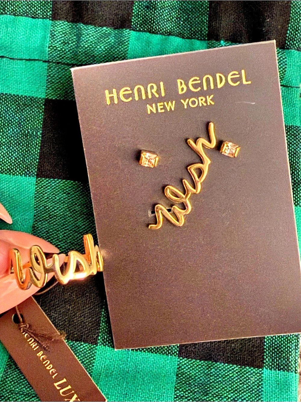 Henri Bendel Crystal Gold Wish Earring Set